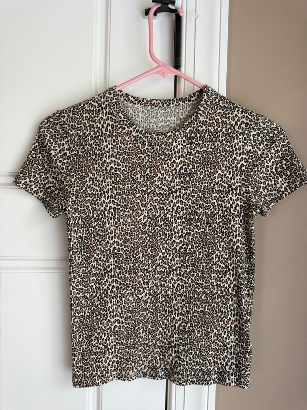 American Eagle Outfitters Leopard Ribbed Top - Brown, Black, Cream